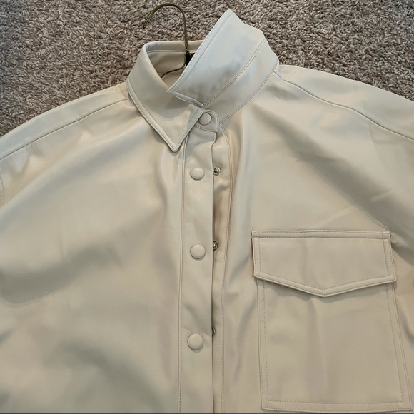 Lulus Popular Opinion Beige Leather Shacket - Picture 8 of 9